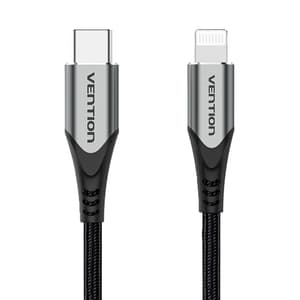 USB-C 2.0 til Lightning-kabelventilation TACHH 2m MFi Grå