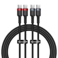 Miniatyrbillede 2 af 11: Kabel Baseus Cafule USB-C til USB-C 100W,2m, 2psc (Rød Sort, Grå Sort)