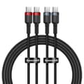 Miniatyrbillede 1 af 11: Kabel Baseus Cafule USB-C til USB-C 100W,2m, 2psc (Rød Sort, Grå Sort)