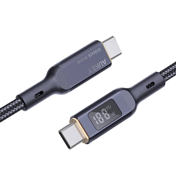 USB-C til USB-C-kabel Aukey CB-MCC101, 100W, 1m (sort)