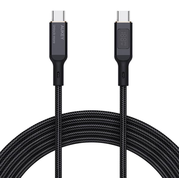 USB-C til USB-C-kabel Aukey CB-MCC101, 100W, 1m (sort)