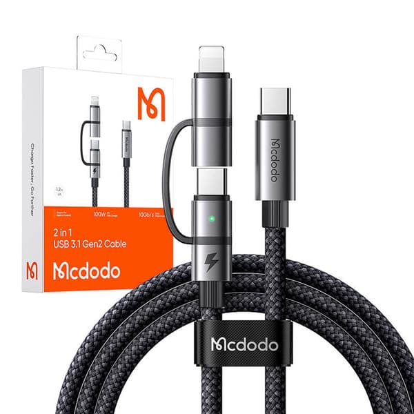 Mcdodo 2-i-1-kabel CA-0450 USB-C til USB-C + Lightning, 1,2 m