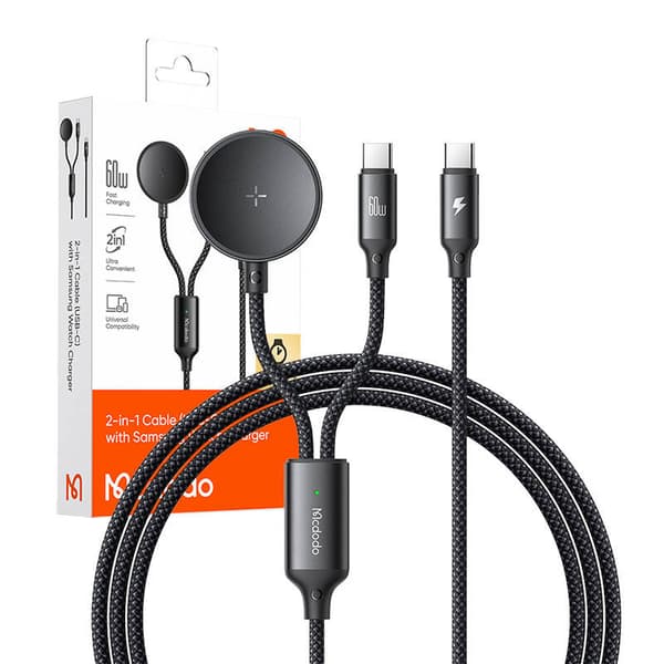 Mcdodo CA-4210 2-i-1 USB-C-kabel + Samsung Watch-laddare, 60W, 1,2m