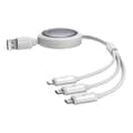 Miniatyrbild 3 av 10: Snabbladdningskabel 3in1 Baseus Free2Draw, USB till micro USB+USB-C+Lightning, 3,5A, 1,1m (vit)