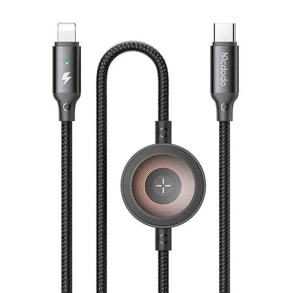 Mcdodo CA-5680 2-in-1 USB-C-Lightning-kaapeli + Apple Watch -laturi, 36 W, 1,5 m