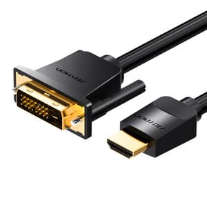 Kabel HDMI til DVI (24+1) Ventilasjon ABFBI 3m, 4K 60Hz/ 1080P 60Hz (Czarny)