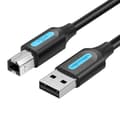 Miniatyrbillede 3 af 4: USB 2.0 A til USB-B kabel med ferritkerne Ventilation COQBL 2A 10m sort PVC