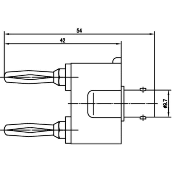 Telegärtner J01008A0620 BNC hona mätadapter - Banana hane 4 mm, Banana hane 4 mm svart, silver