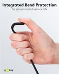 Miniatyrbild 4 av 11: USB-C™ till USB-A supersoft textilkabel med metallkontakter, 3 m, svart