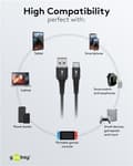Miniatyrbild 8 av 11: USB-C™ till USB-A supersoft textilkabel med metallkontakter, 3 m, svart