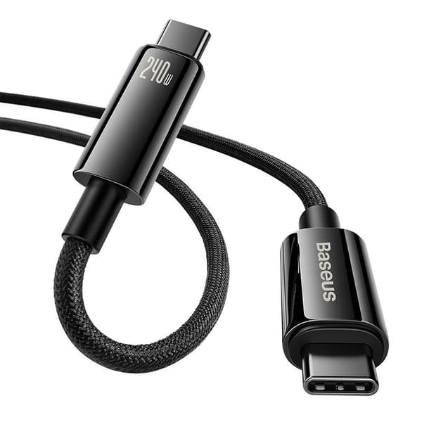 USB-C till USB-C-kabel Baseus Tungsten Gold 240W 3m (svart)