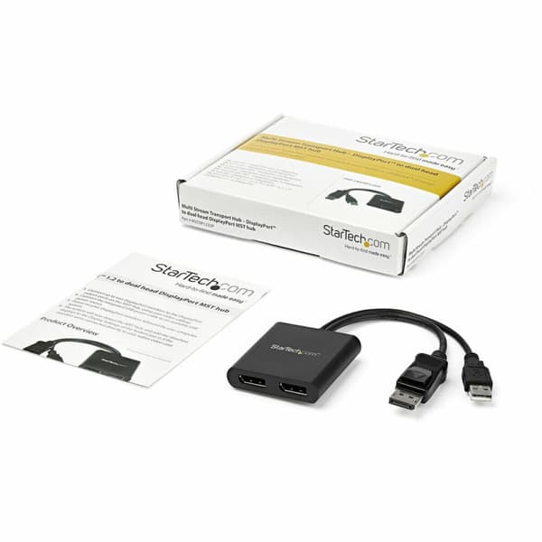Jakaja DisplayPort Startech MSTDP122DP Musta 4K Ultra HD