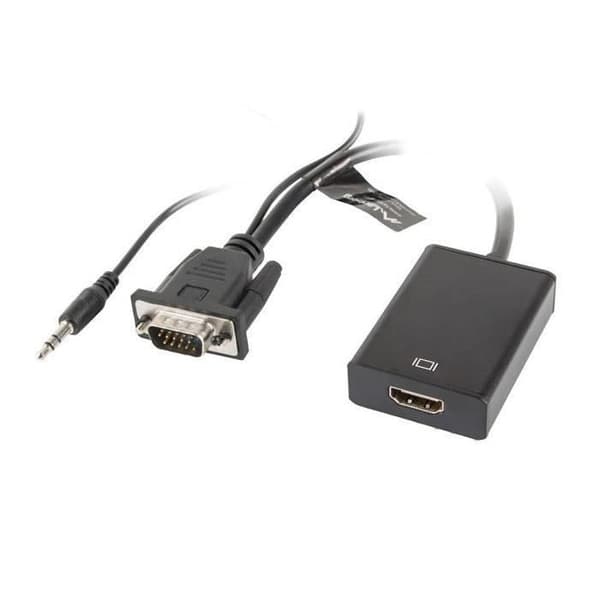 Adapter D-Sub (VGA) Minijack M - HDMI F 0,20 m svart
