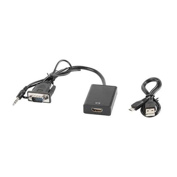 Adapter D-Sub (VGA) Minijack M - HDMI F 0,20 m svart