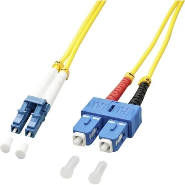 Lindy 47471 Duplex Fiberoptisk Ethernet-kabel LC-SC OS2 2 m Gul