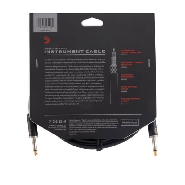 Instrumentkabel - Planet waves instrumentuttag - PW-AMSG-10 - American Stage instrumentkabel, 3 meter
