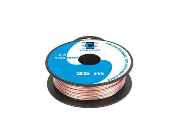 CCA 1,0 mm højttalerkabel 25M