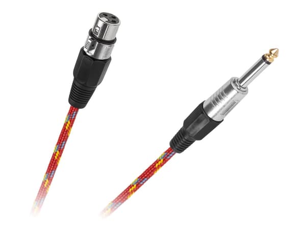 Mikrofonikaapeli CANON-pistoke-JACK-pistoke 6,3mm 5m
