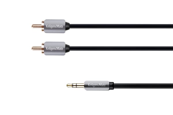 Kabeljackplugg 3,5 - 2RCA stereo 3,0m Kruger&Matz