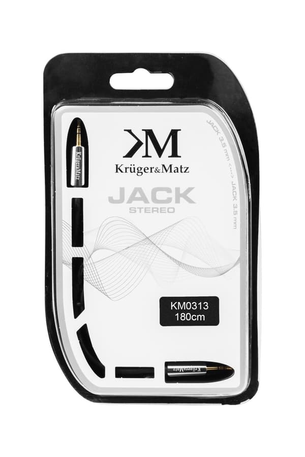 Kabel rak kontakt - rak kontakt jack 3,5 stereo 1,8m Kruger&Matz