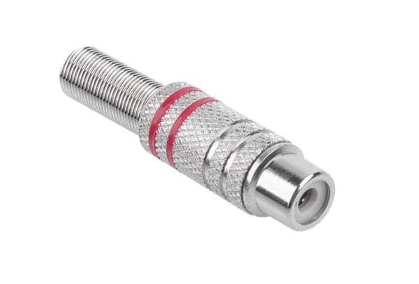 RCA fatning nikkel 2 strips til kabel rød