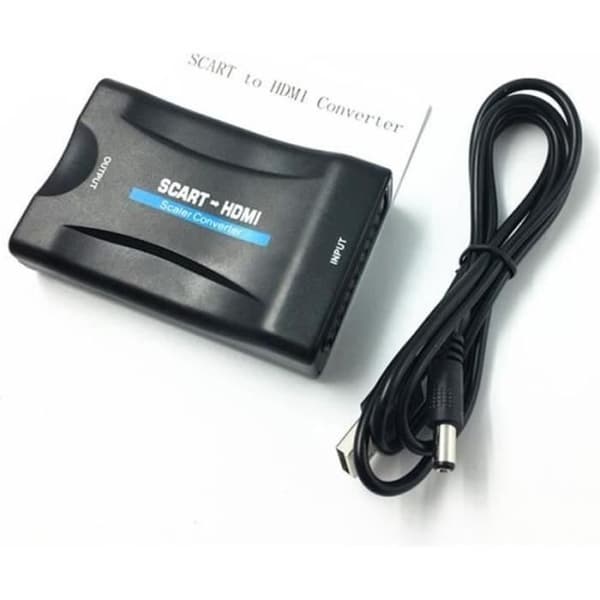 KABEL - ANSLUTNING TV - VIDEO - LJUD SCART SCART till HDMI Converter Adapter - svart