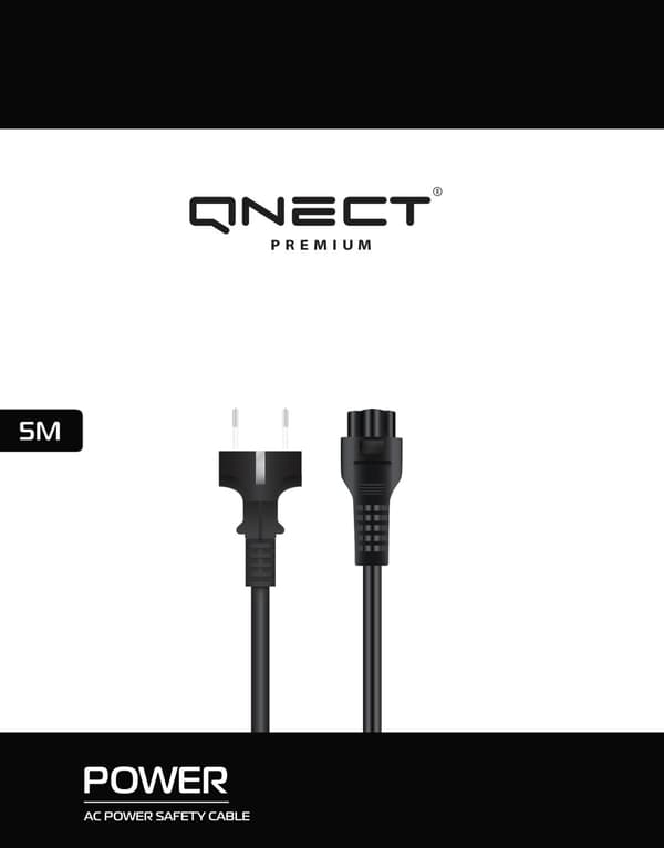 Mains cable Safety connector - type C5, 5m