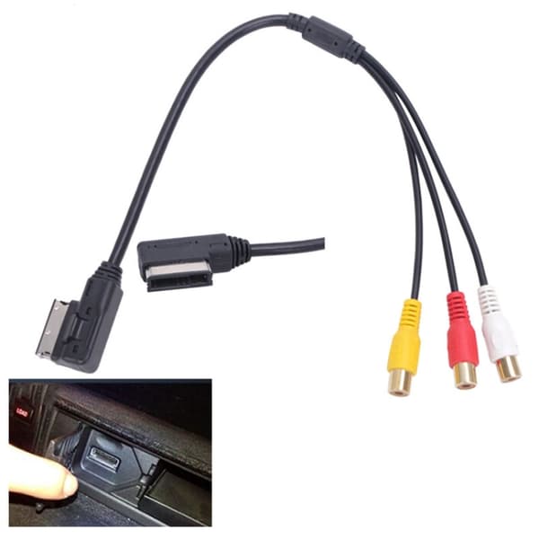 Inputkabel 3 RCA till Audi A6L / A8 / A5 / Q5 / Q7 / A1