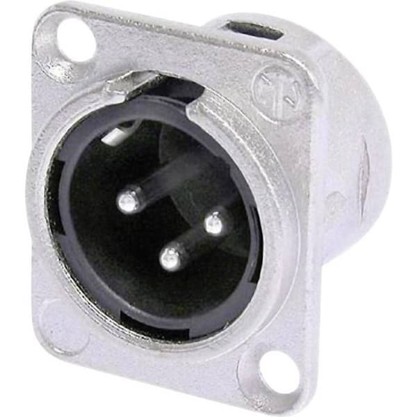 XLR hanhuvud, raka kontakter Neutrik NC3MDL1 Antal stolpar: 3 silver 1 st.