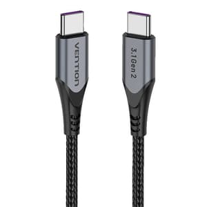 USB-C til USB-C 100 W Vention TAHHD 5A 0,5 m USB 3.1 Gen2 4K-kabel (grå)