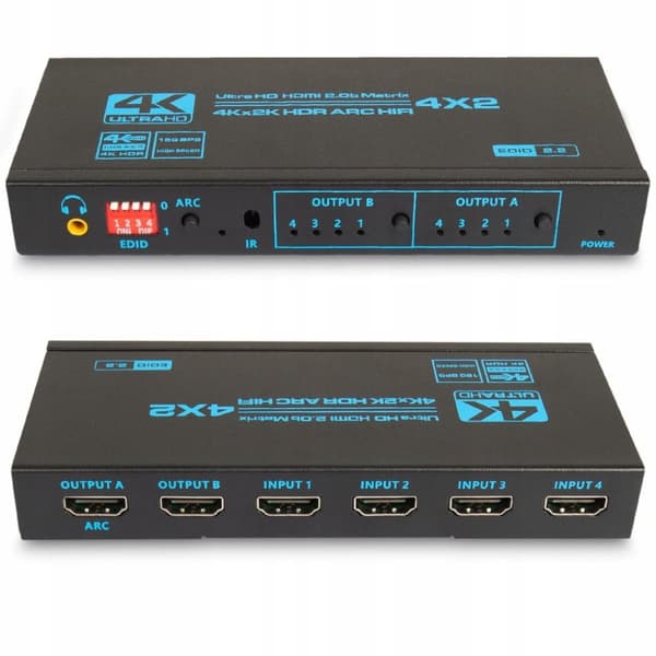 MATRIX HDMI 2.0 4x2 SWITCH 4K60HZ HDCP 2.2 HDR ARC