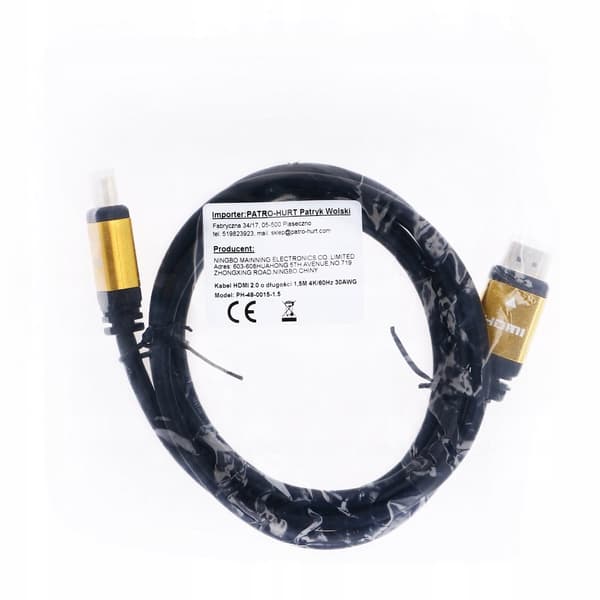 Kabel HDMI 2.0 0,5M UHD 2160P 4K/60Hz 3D 48bit