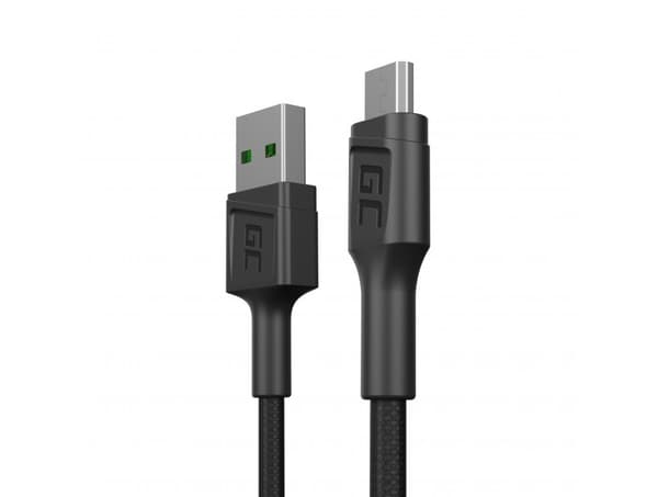 Green Cell KABGC23 USB-kabel USB 2.0 0.3 m USB A Micro-USB B Svart