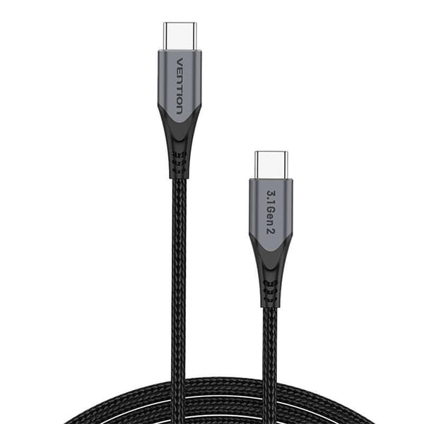 USB-C till USB-C 100W Ventilation TAHHF 5A 1m USB 3.1 Gen2 4k-kabel (grå)