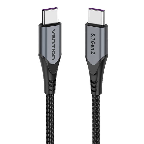 USB-C till USB-C 100W Ventilation TAHHF 5A 1m USB 3.1 Gen2 4k-kabel (grå)