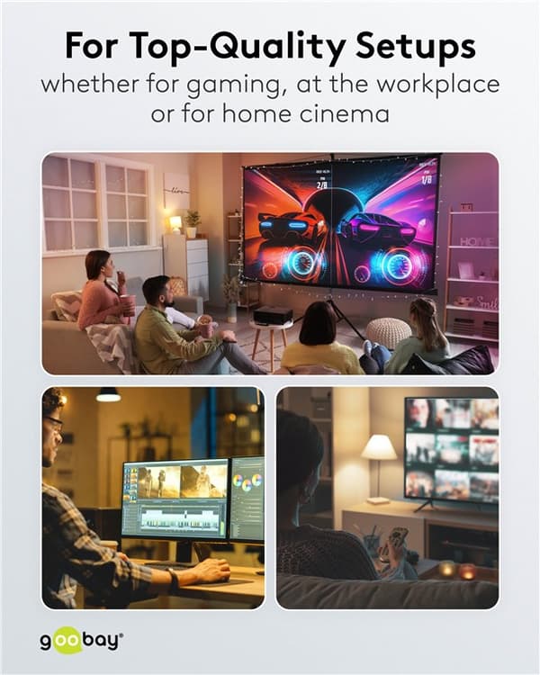 USB-C™-til-HDMI™-tekstilkabel 4K @ 60 Hz, 1 m, sort;sølv