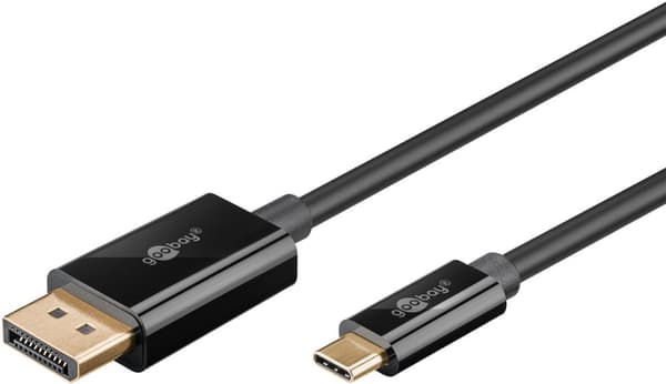 USB-C™-till-DisplayPort™-kabel 4K @ 60 Hz, 2 m, svart