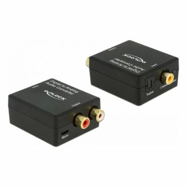 DELOCK Toslink - RCA ljudomvandlare Svart