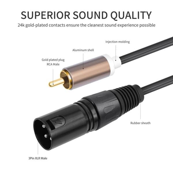 Lydkabel 2 RCA-han til 2 XLR-han 1,5 m