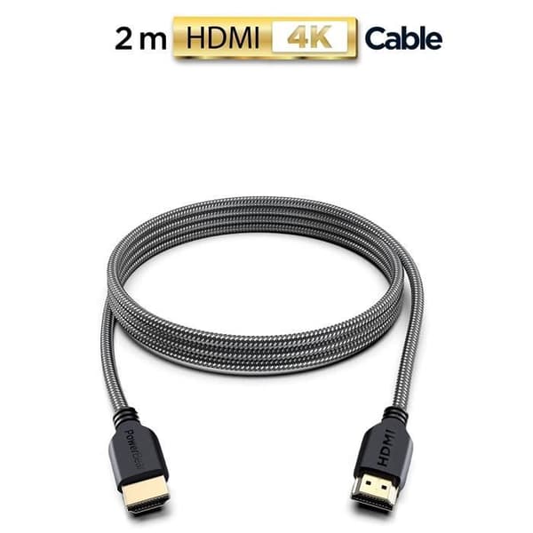 HDMI-kabel - PowerBear - 1,8 m - 4K 60Hz - Flätad nylon - Guldpläterade kontakter