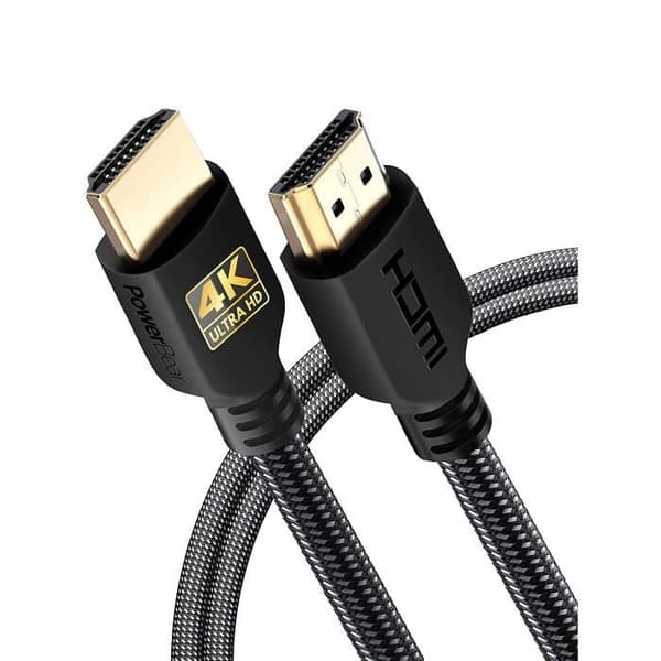 HDMI-kabel - PowerBear - 1,8 m - 4K 60Hz - Flätad nylon - Guldpläterade kontakter