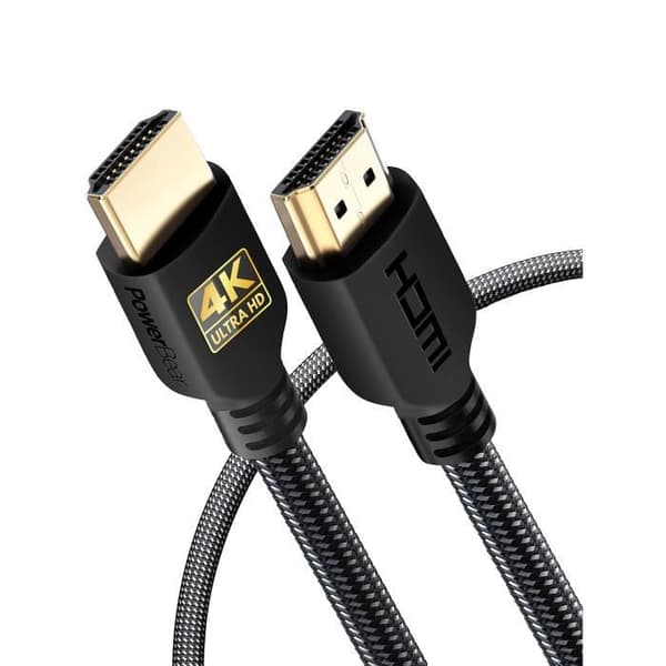 HDMI-kabel - PowerBear - 1 m - 4K 60Hz - Flätad nylon - Guldpläterade kontakter