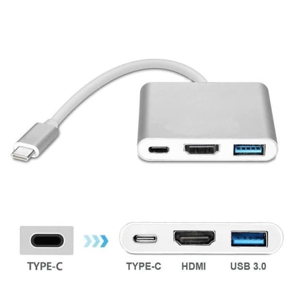 USB 3.1 Typ C Hub USB-C till USB 3.0 / HDMI 4K / Typ C (PD) Adaptör hona Multifunktionell Hub för Apple Macbook 12 '''