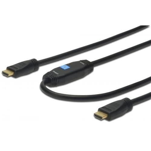 HDMI A /M kabel 15,0 m - ASSMANN Electronics - Dubbel skärmning - 3D-överföring - Svart