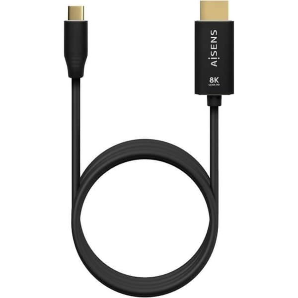 AISENS Aluminium konverterkabel USB-C till HDMI 2.1 8K60Hz, svart, 2 m