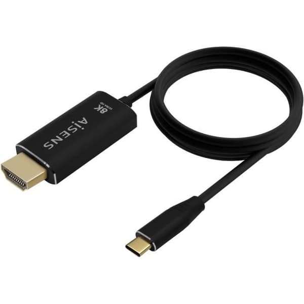 AISENS Aluminium konverterkabel USB-C till HDMI 2.1 8K60Hz, svart, 2 m