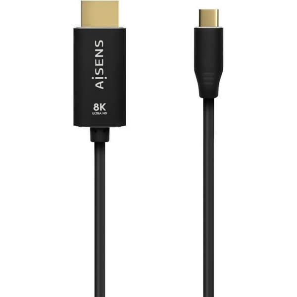 AISENS Aluminium konverterkabel USB-C till HDMI 2.1 8K60Hz, svart, 2 m