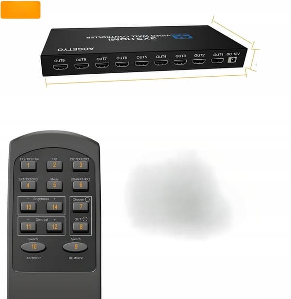 VIDEOSEINÄOHJAIN HDMI 3X3 SPLITTER MATRIX 9 NÄYTTÖÄ