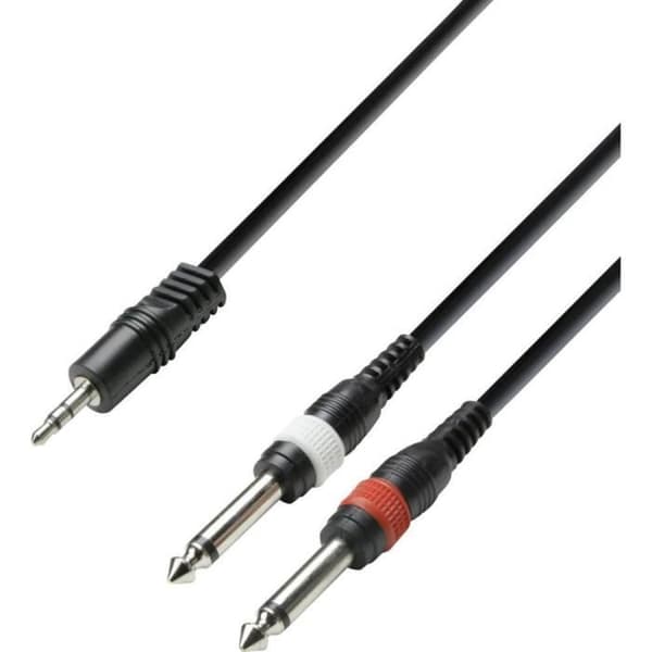 Adam Hall 3,5 mm jack / 2 x 6,3 mm jack ljudkabel