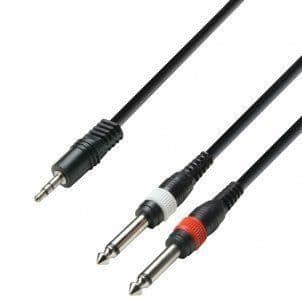 ah Kablar 3,5 mm stereojack till 2 x 6,3 mm serie mono audiojackkabel, 6 m